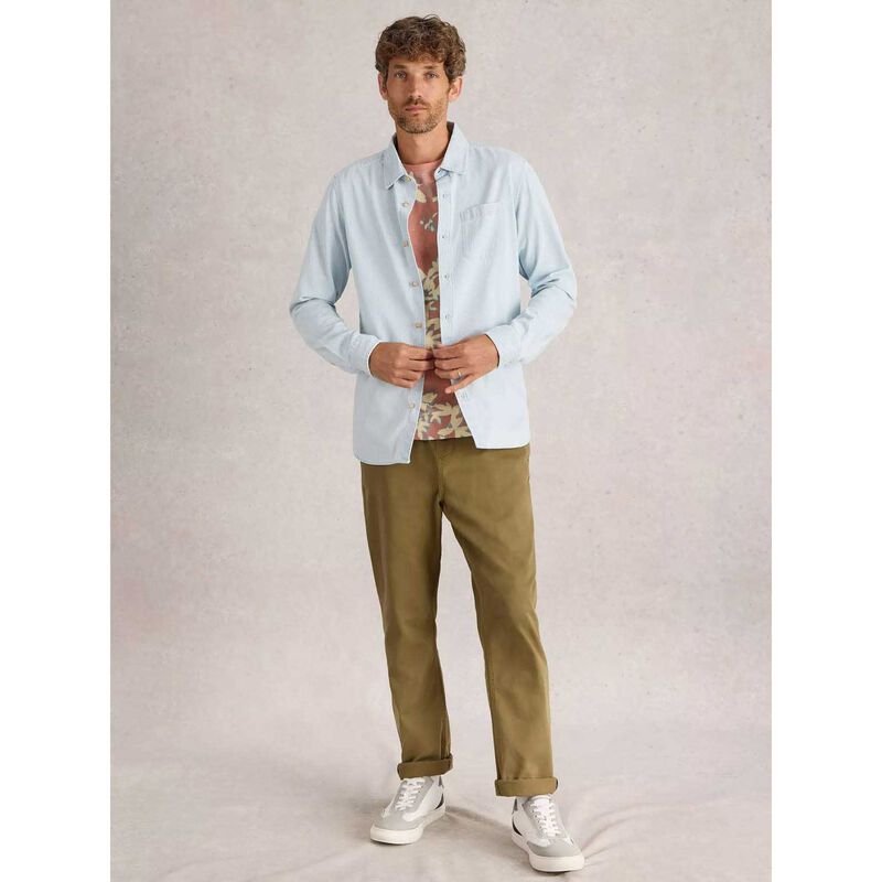 White Stuff Fine Stripe Long Sleeve Shirt image number 3